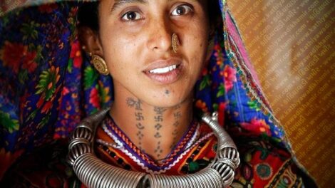 Kathiyawadi Woman with Tattoo