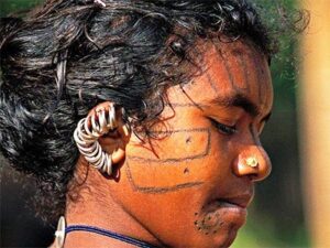 aadivasi woman with tattoo