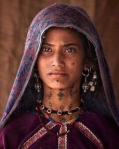 rabari woman with tattoo